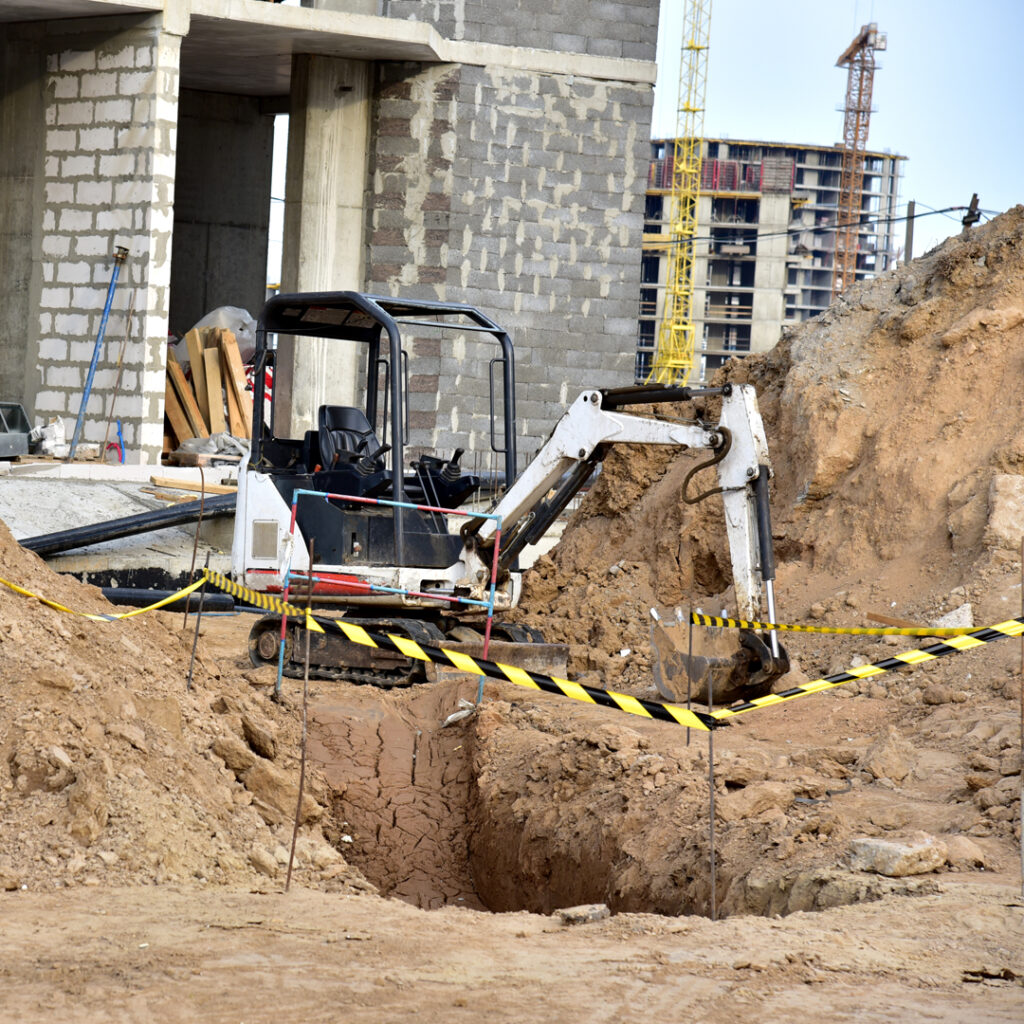 construction site mini excavator Vast Bygg Anlaggning